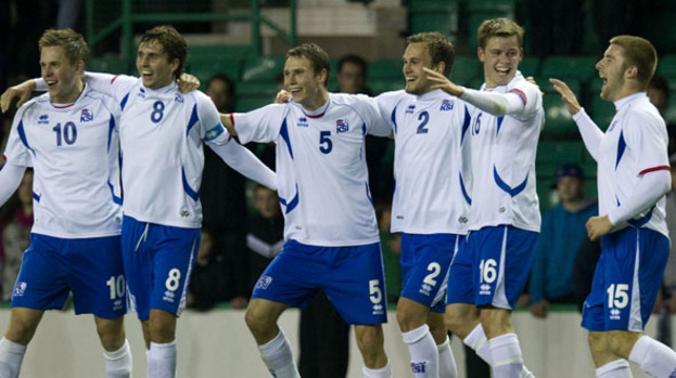 Iceland's under 21s celebrate