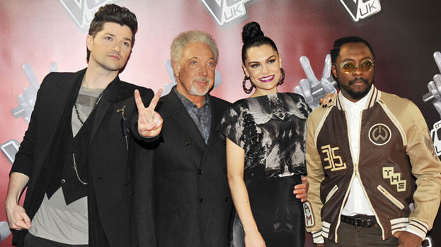 All about the voice: The judges L-R: Danny O'Donoghue, Tom Jones, Jessie J and Will.i.am