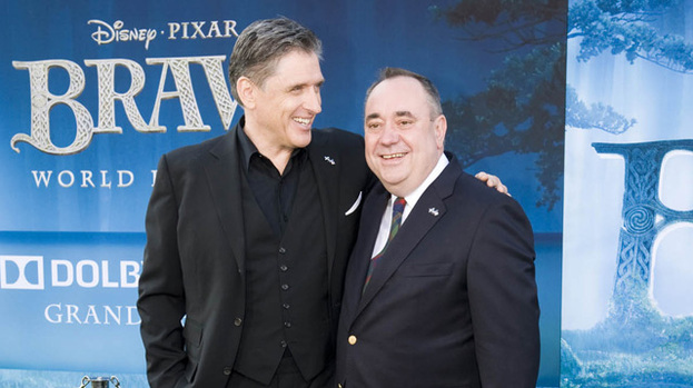 Going down a storm: Craig Ferguson (left) with First Minister Alex Salmond at the Brave premiere in Hollywood on Monday