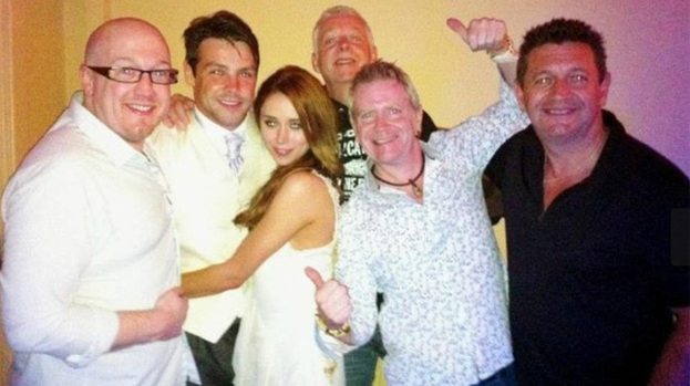 Mr and Mrs: Una Healy and Ben Foden with members of The Mindbenders