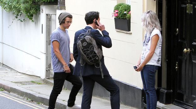 A place to call home: Harry Styles was snapped looking at properties earlier this week