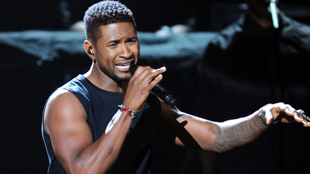 Tragic news: Usher (pictured) is coping with the terrible news about his stepson Kyle Glover