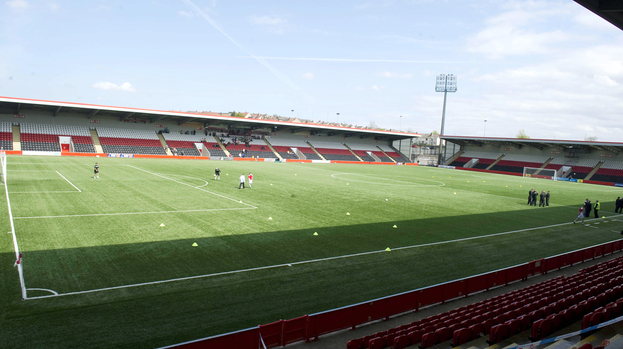 Quality GV of the Excelsior Stadium, home of Airdrie United.