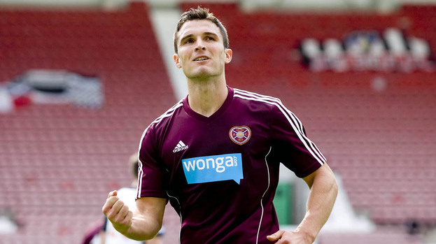 John Sutton of Hearts scored a penalty against Dunfermline in pre-season