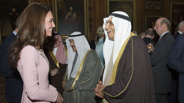 Royal lunch: Kate Middleton seemed relaxed and happy at the Sovereign Monarchs Jubilee Lunch