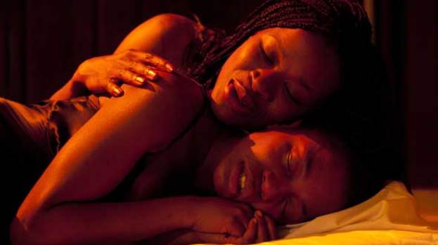 Pruize winning: Mercy Ojelade (lower) in a rare quite moment in Roadkill