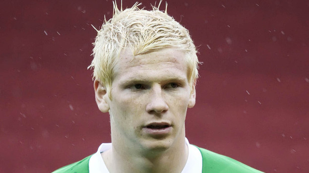 Ryan McGivern, Manchester City, playing for Northern Ireland.