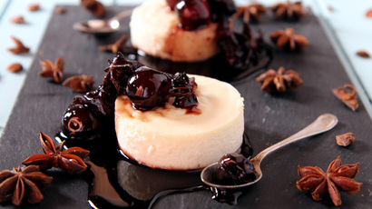 Tasty treat: Try out the recipe for these ricotta cake with cherry and star anise compote