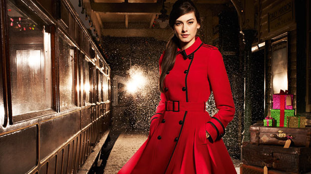 ... red coat which features in this year's Debenhams Christmas advert