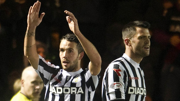 Dougie Imrie celebrates his winner for St Mirren