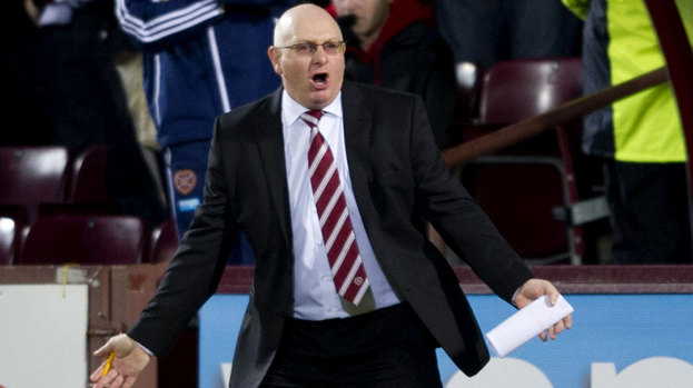 Hearts manager John McGlynn wasn't happy with a draw.
