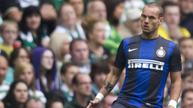 Wesley Sneijder in action for Inter Milan.
