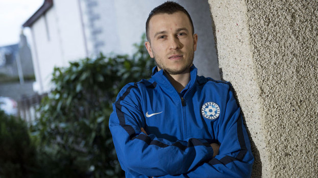One-time Glasgow Rangers target Enar Jaager gets ready to help Estonia take on Scotland in a friendly
