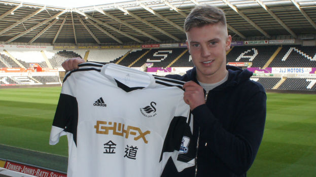 Adam King, Swansea City, January 2014.