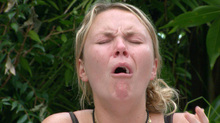 Charlie enjoying her food in the last Bushtucker Trial