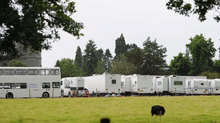 Filming outside Inverary Castle