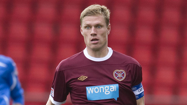 Hearts captain Marius Zaliukas.