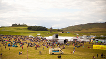 The crowd gathered on Friday for the first full day of acts