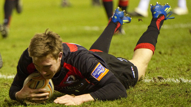 Dougie Fife goes over for the Edinburgh try but the hosts were beaten by Ospreys