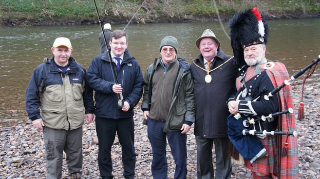 Ceremony: Provost Russell Clearie, Councillor Paul Kelly with Billy Gillan and Matt Mitchell from UCAPA