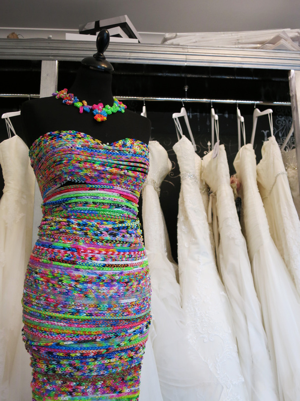 Bridal shop creates world's first loom band wedding dress