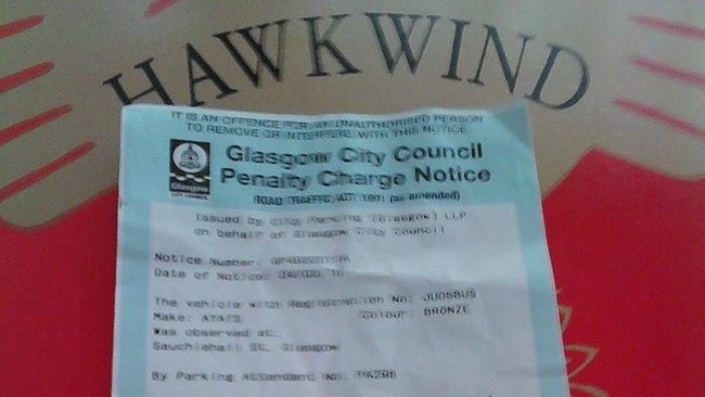 Hawkwind super fan swipes band's parking ticket as gig souvenir