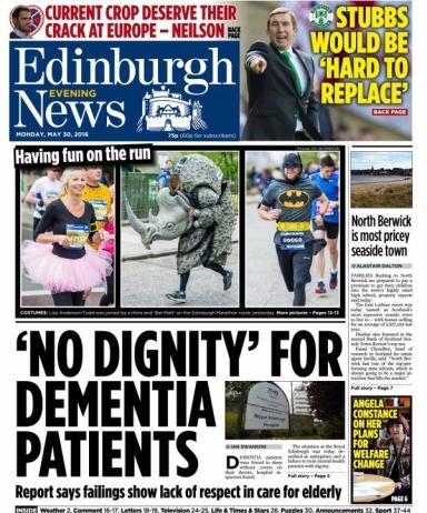 evening scotland edinburgh headlines monday paper front pages