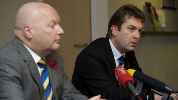 SFL chief David Longmuir (right) and president Jim Ballantyne announced plans for an early warning system on Monday.