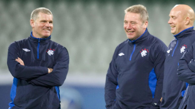 New Rangers boss Ally McCoist (centre) will work with the Skogsrud twins when they arrive at Murray Park in July.